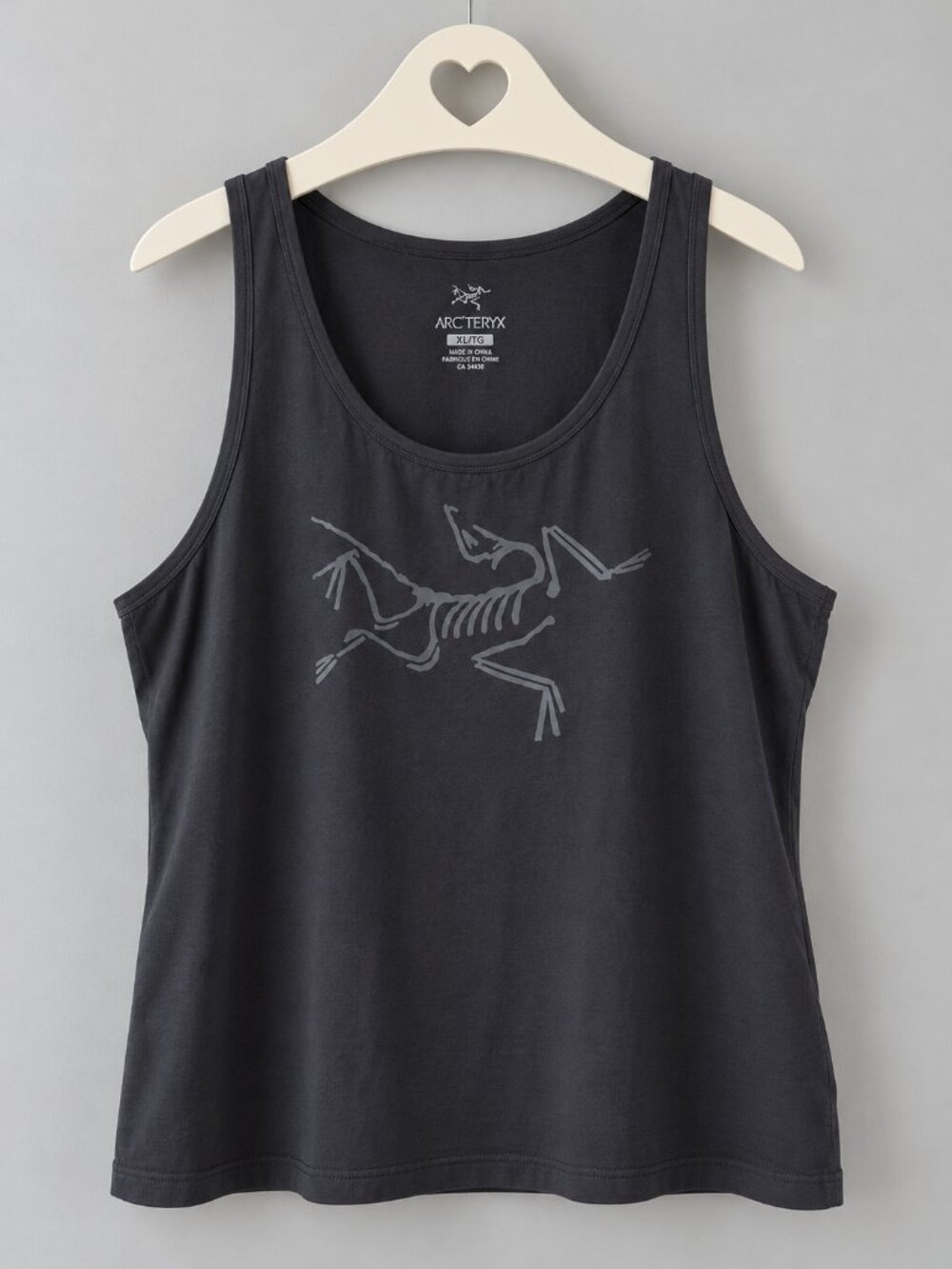Arc’teryx Logo Tank Top Charcoal Black Size XL Cotton Stretch PTP22